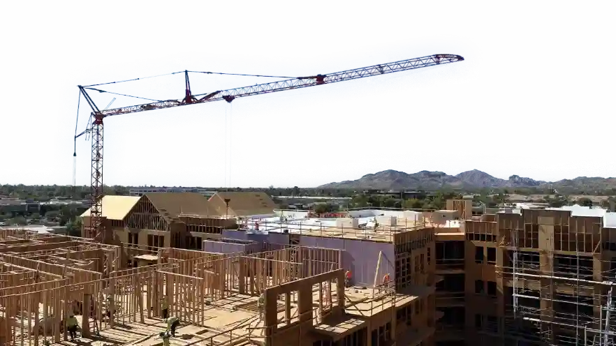 Construction site with cranes